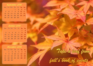 Gorgeous fall calendar 2016